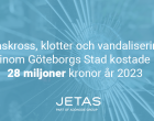 Glaskross, klotter och vandalisering inom Göteborgs Stad kostade kommunen 28 miljoner kronor år 2023
